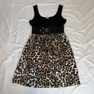 Vintage Taboo Mini Dress Size Large Animal Print Y2K 90s